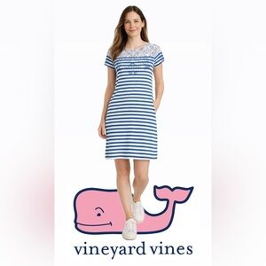 Vineyard Vines Cotton Short Sleeve Striped Dress